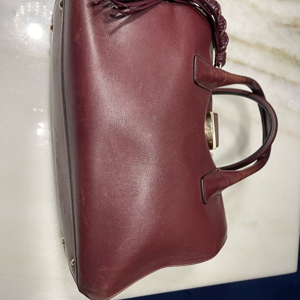 Salvatore Ferragamo Ferragamo Red Gancini Leather Satchel Dark red - Picture 5 of 17